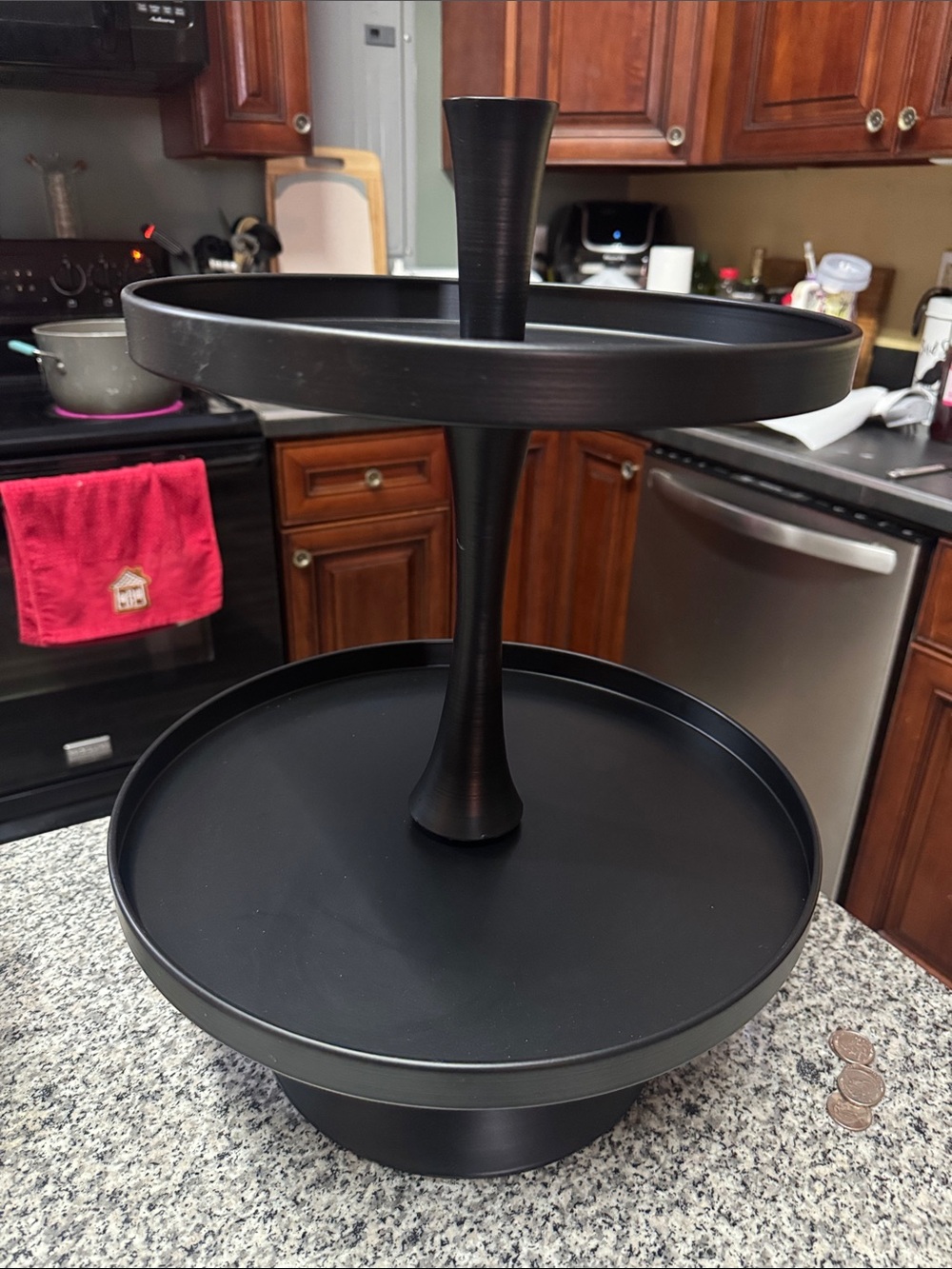 Black Two-Tier Rotating Organizer
